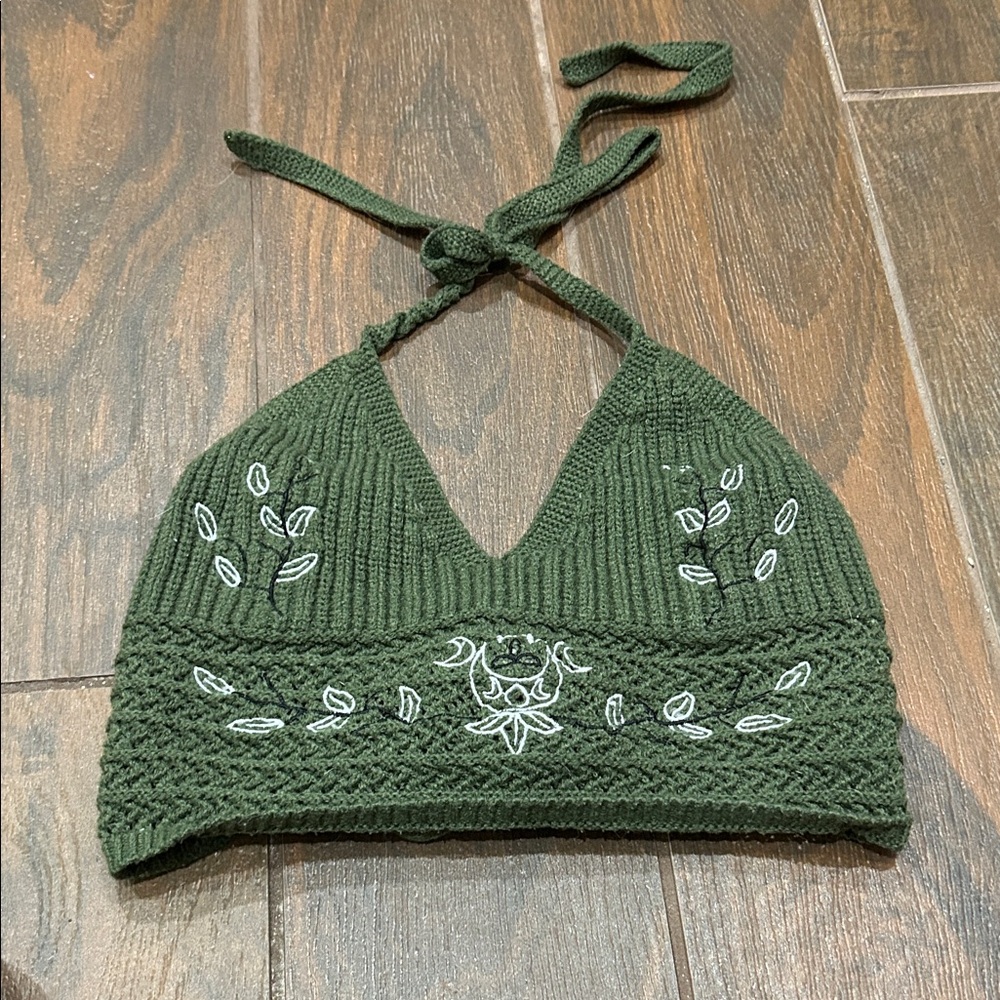 SHEIN Green Knit Crop Top
